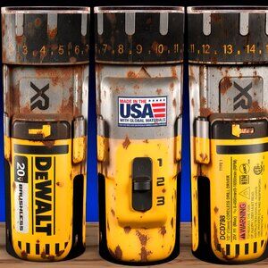 DeWALT Tools Distressed Rusted Look Power Drill Cup Mug Tumbler 20oz